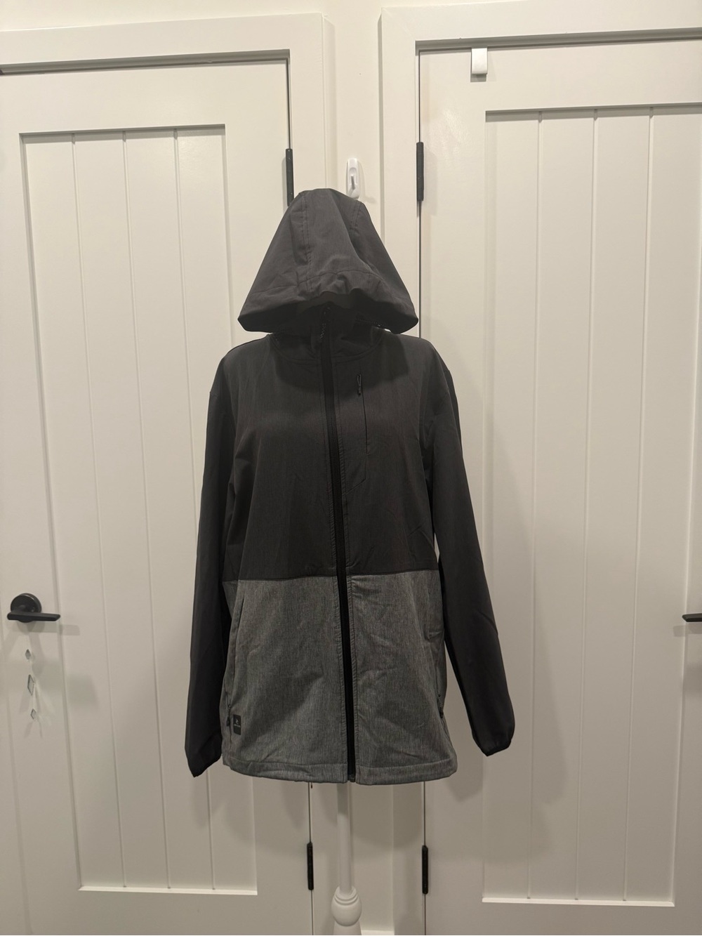 Men’s RipCurl Anti Series Hooded Two-Tone Jacket - Charcoal/Gray